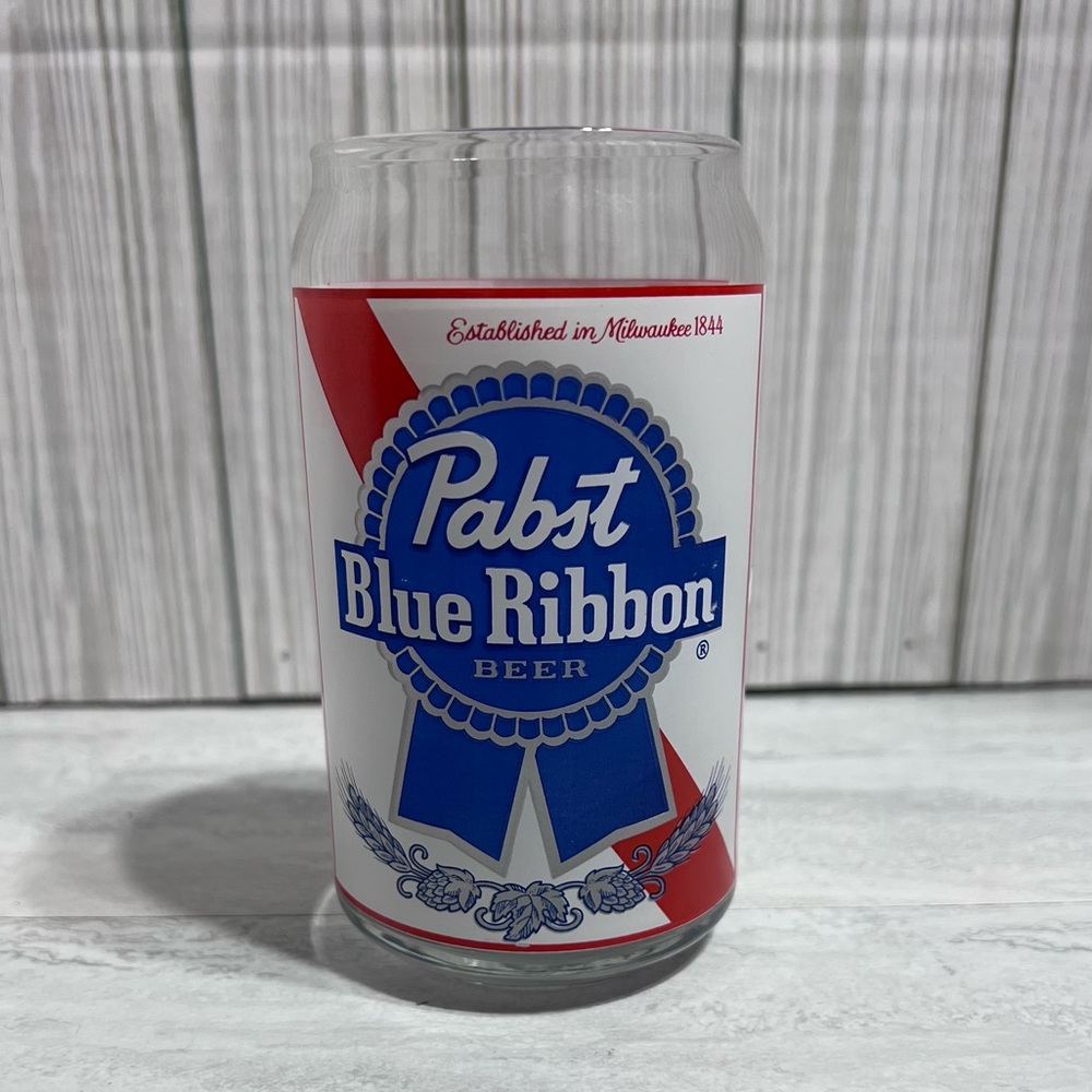 PABST BLUE RIBBON Beer Can Shaped 16 oz Glasses Signature Glassware